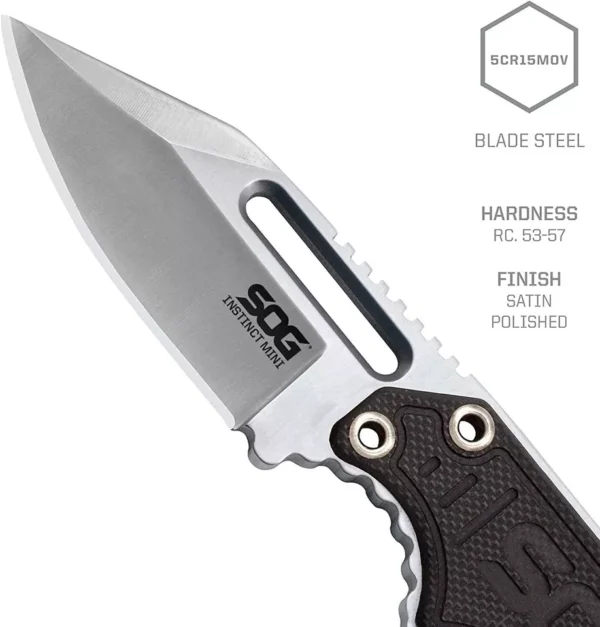 SOG Instinct Mini Small Fixed Blade Knife- 8.75 Inch x 1 Inch x 4 Inch Full Tang
