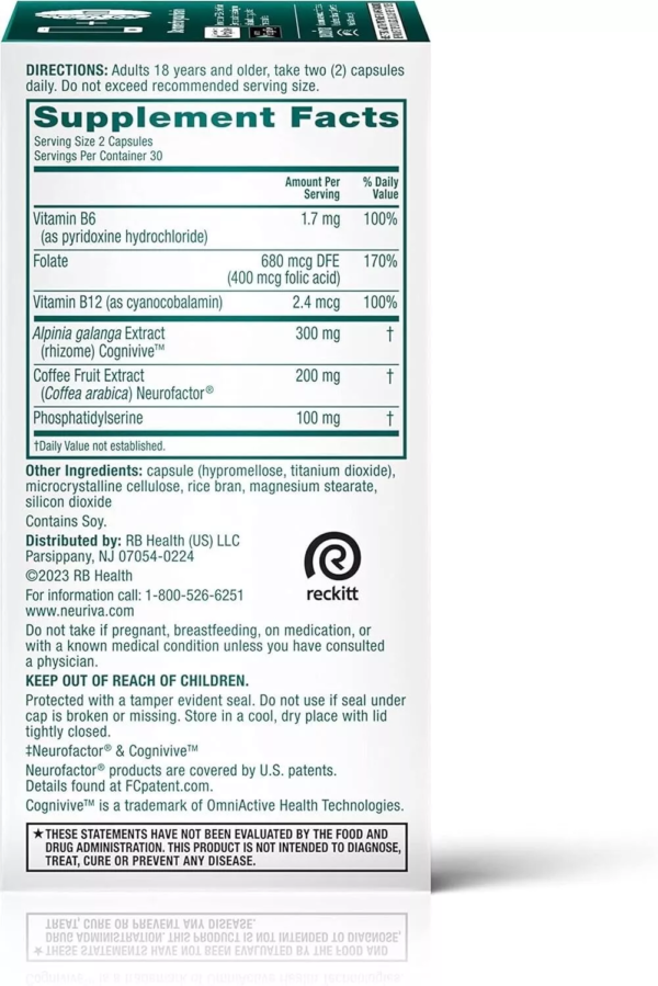 Neuriva Ultra Brain Health Mental Alertness Memory Focus 60 Capsules - EXP 06/25