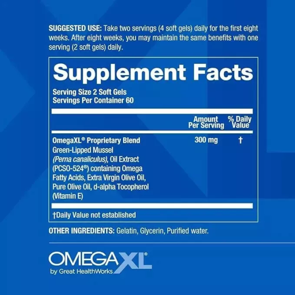 Omega XL 120 Capsules Green Lipped Mussel New Zealand Omega 3 - Exp 12/2026 New