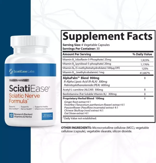 SciatiEase Labs Sciati Ease Sciatic Nerve Formula 120 Capsules - New! Exp 12/26