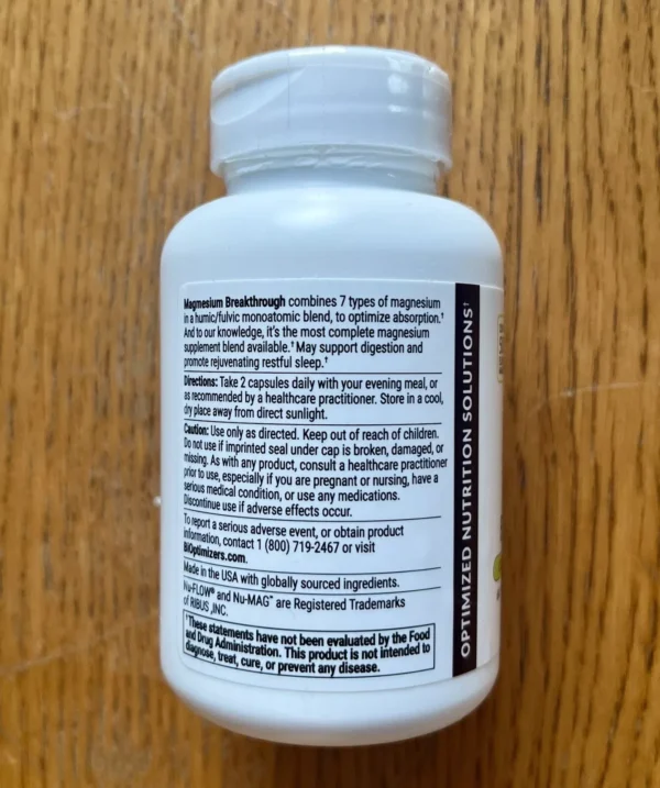 Bioptimizers Magnesium Breakthrough all 7 essential forms - 60 capsules 250mg ea